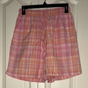 Women's Mid-Thigh Plaid Loose Fit Shorts | Size M